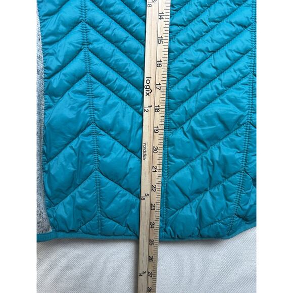 Xersion Women’s S Teal & Gray Full Zip Jacket with Hide Away Hood Quilted - Picture 10 of 12